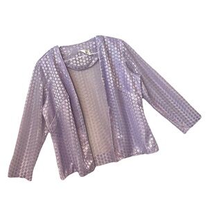 Sheer Lavender Floral Women's Cardigan